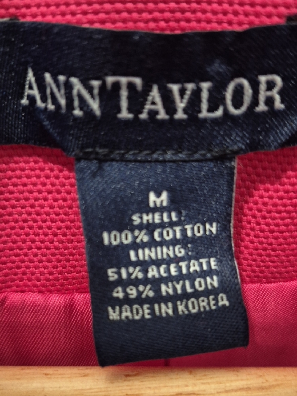 Ann Taylor Hot Pink Cotton Jacket In Medium - Picture 2 of 6